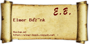 Elmer Bánk névjegykártya